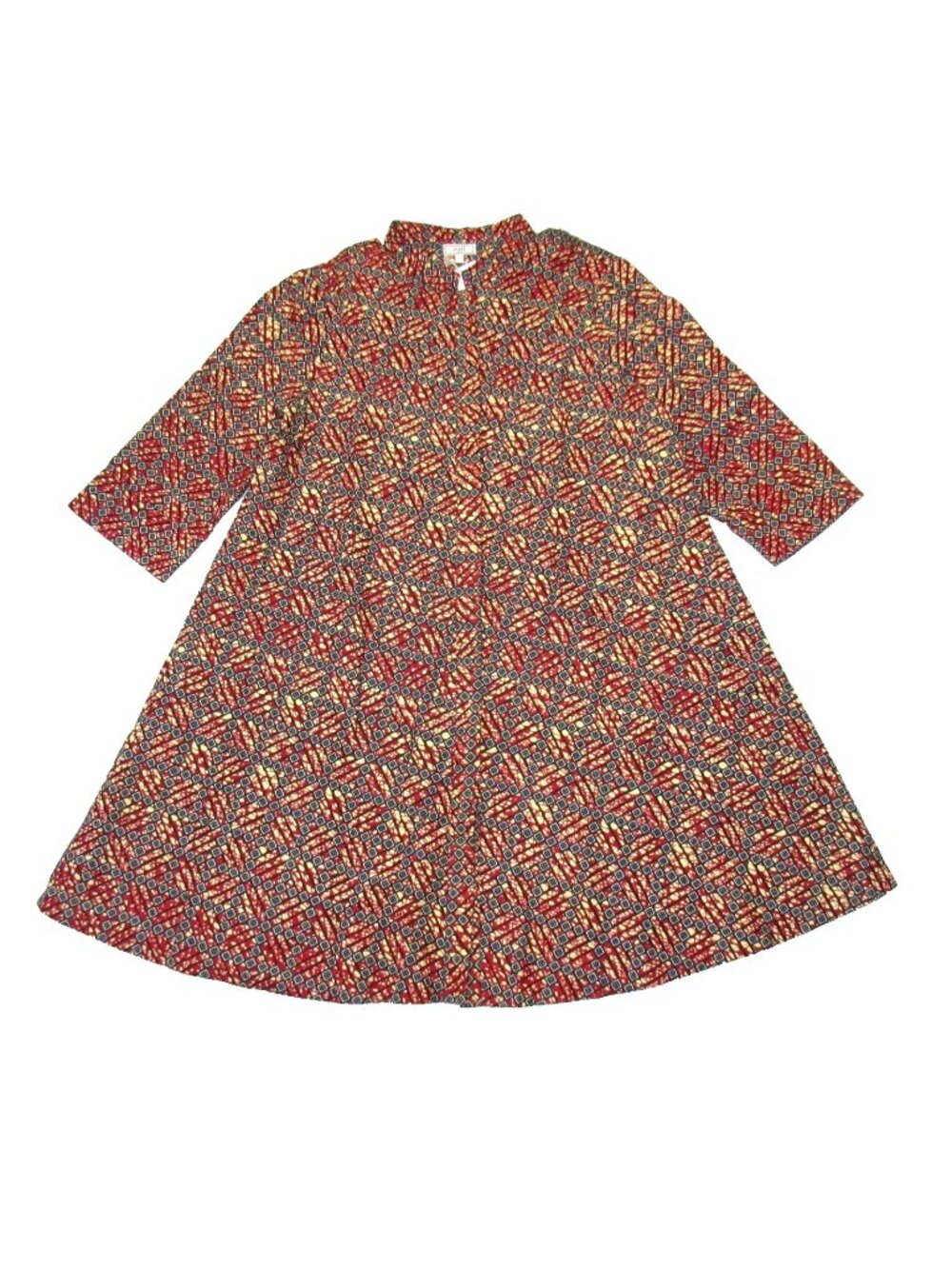 NWT ZURI Kenya Just One Dress in Sienna Cotton Button Shirtdress L
